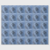 Wild Gray Wolf Paw Print in Winter Snow Cadeaupapier (Vlak)