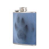 Wild Gray Wolf Paw Print in Winter Snow Heupfles (Links)