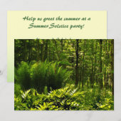 Wild Green Fern Summer Solstice Party Invitation (Devant / Derrière)