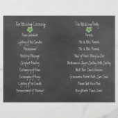 Wild Green Rozen Chalkboard Folded Wedding Program (Achterkant)