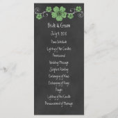 Wild Green Rozen Chalkboard Wedding Program Kaart (Achterkant)