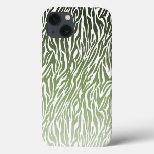 Wild Green Zebra Print iPhone 13 Hoesje