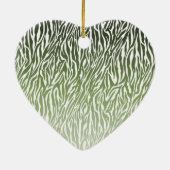 Wild Green Zebra Print Ombre Keramisch Ornament (Achterkant)