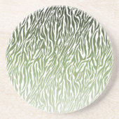 Wild Green Zebra Print Ombre Zandsteen Onderzetter (Voorkant)