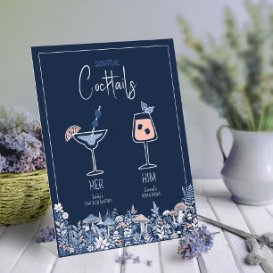 Wild & grillige bruiloft handtekening Drinken ID11 Reclamebord Met Voetstuk