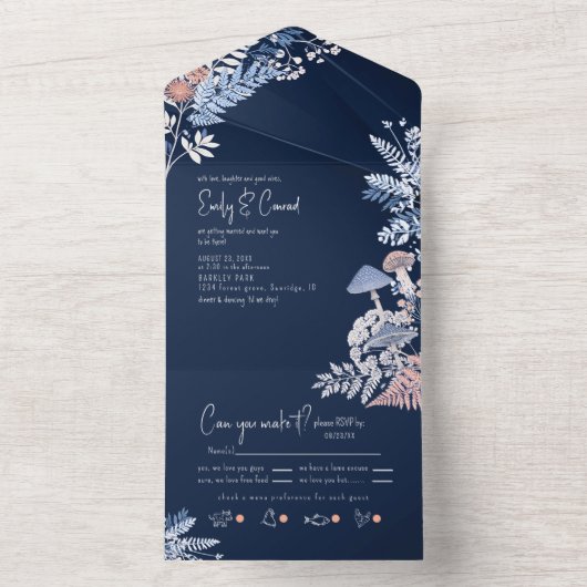 Wild & grillige bruiloft ID1110 All In One Uitnodiging (Binnen)