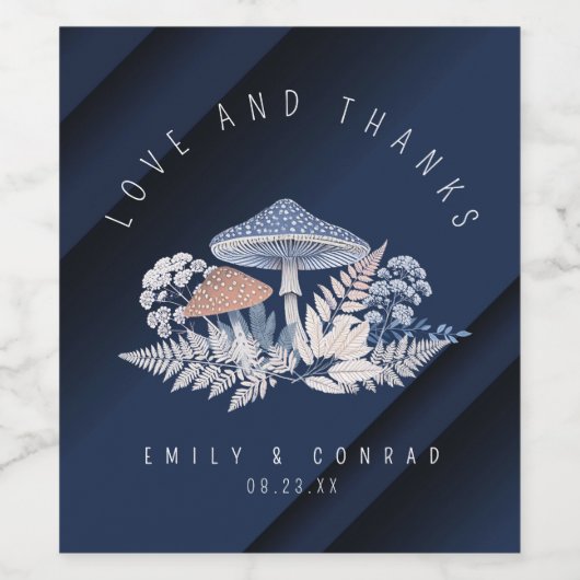 Wild & grillige bruiloft Motief ID1110 Uitnodiging Wijn Etiket (Enkel label)