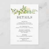 Wild Groen Bladgroen Bruiloft Details Informatie Informatiekaartje (Voorkant)