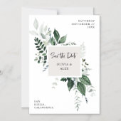 wild groen | Moderne botanische save the date Magnetische Uitnodiging (Voorkant)