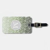 Wild Groene Zebra Print Ombre Monogram Bagagelabel (Voorkant horizontaal)