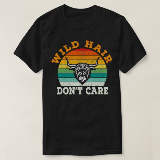 Wild Hair geeft geen Koe voor Schotse hooglandkat T-shirt (Design voorkant)