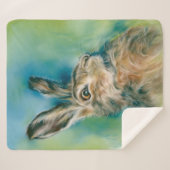 Wild Hare Exuberance Pastel Art Sherpa Deken (Voorkant (horizontaal))