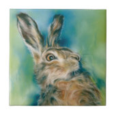 Wild Hare Exuberance Pastel Art Tegeltje (Voorkant)