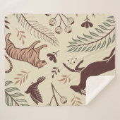 Wild Harmony – Luxe Dier & Botanisch Sherpa Deken (Voorkant (horizontaal))