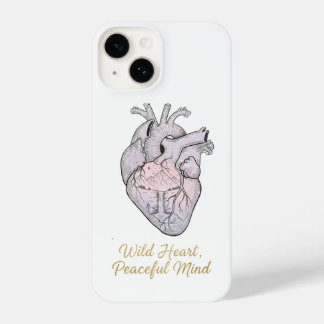 Wild Heart Peaceful Mind - Anatomical Watercolor iPhone 14 Hoesje