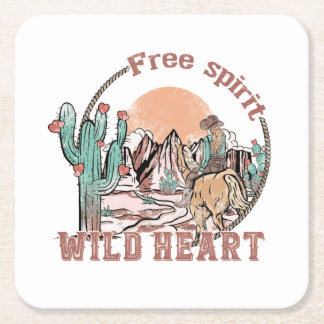 Wild Heart | VALENTIJNSDAG | Valentijnsdagen Vierkante Kartonnen Onderzetter