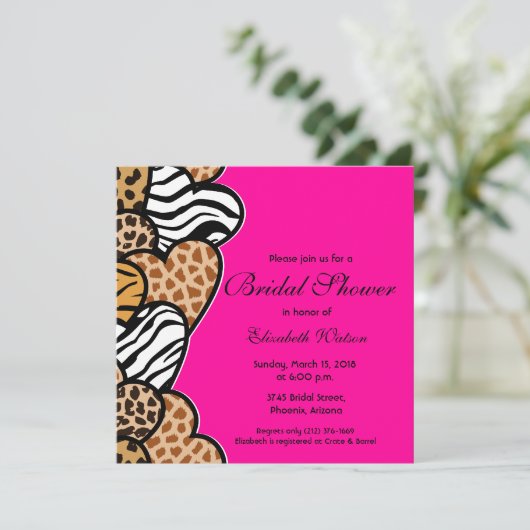 Wild hearts Bruids Douche uitnodiging (Staand voorkant)