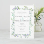 Wild Herbs Spring Green Wedding Invitation Kaart (Staand voorkant)