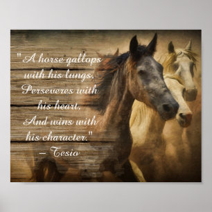 Wild Herd of Horses Decoupage Inspirational Quote Poster