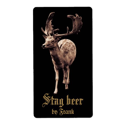 Wild hert buck bier label (Voorkant)