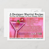 Wild Hibiscus Martini Recept Briefkaart (Voorkant / Achterkant)