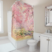 Wild Himalayan Cherry: Waterverf landschap. Douchegordijn (In situ)