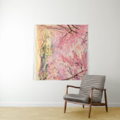 Wild Himalayan Cherry: Waterverf landschap. Wandkleed (In Situ (horizontaal))