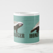 Wild Honey Badger Aqua, White, Brown Jumbo Mok (Voorkant)