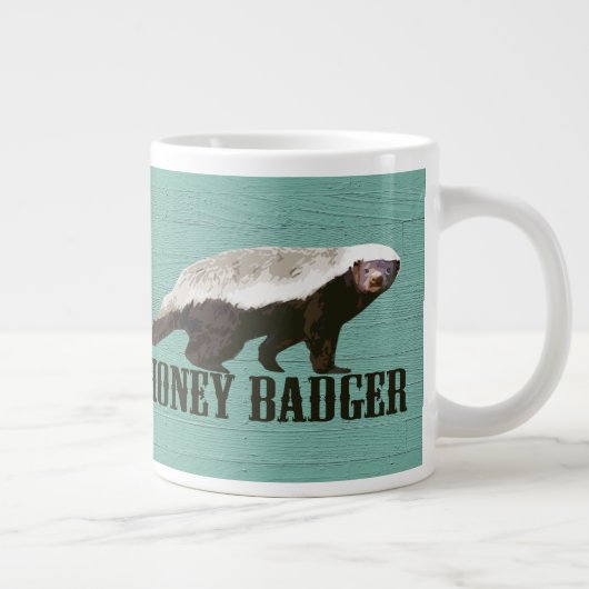 Wild Honey Badger Aqua, White, Brown Jumbo Mok (Rechts)