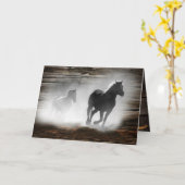 Wild Horse Galloping Card Kaart (Gele Bloem)