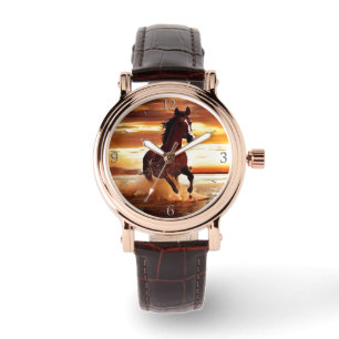 Wild Horse Galloping Door Surf Vrouwen Horloge