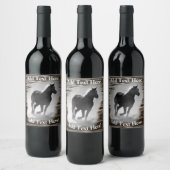 Wild Horse Galloping Wine Label Wijn Etiket (Flessen)