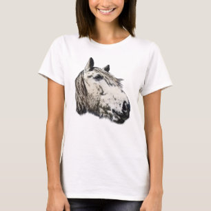 Wild Horse Head Portrait Horse Lover Dames Top