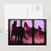 Wild Horse Roundup Triptych Briefkaart (Voorkant / Achterkant)