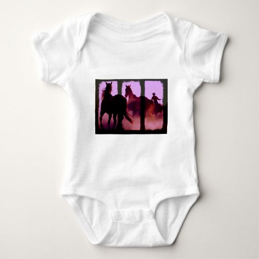 Wild Horse Roundup Triptych Romper (Voorkant)