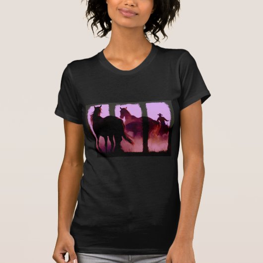 Wild Horse Roundup Triptych T-shirt (Voorkant)