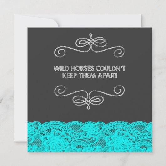 Wild Horses  Chalkboard Wedding Kaart (Voorkant)