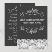 Wild Horses  Chalkboard Wedding Kaart (Voorkant / Achterkant)