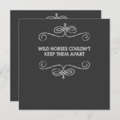 Wild Horses  Chalkboard Wedding Kaart (Voorkant / Achterkant)