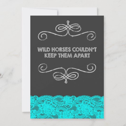 Wild Horses  Chalkboard Wedding Kaart (Voorkant)