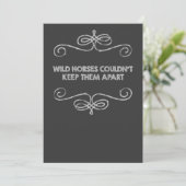 Wild Horses Chalkboard Wedding Kaart (Staand voorkant)