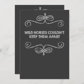 Wild Horses Chalkboard Wedding Kaart (Voorkant / Achterkant)