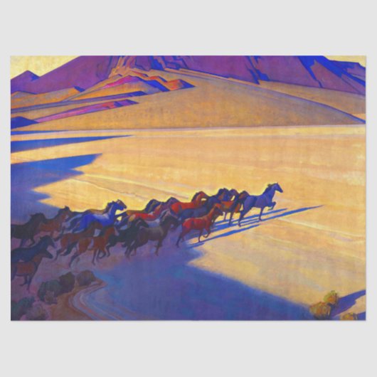 Wild Horses of Nevada door Maynard Dixon Tissuepapier (Voorkant)