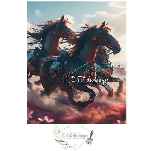 Wild horses Post apocalyptic futuristic V3 Tissuepapier