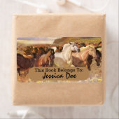Wild Horses Run Art Personal Bookplate Label (Insitu)