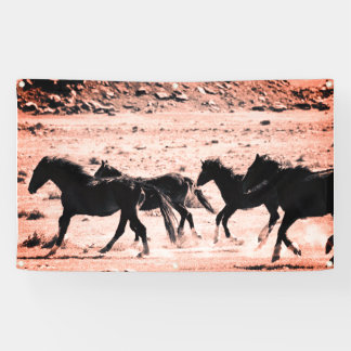WILD HORSES RUNNING  BANNER W/ GROMMET