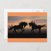 Wild Horses Silhouette Briefkaart (Voorkant / Achterkant)