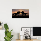 Wild Horses Silhouette Poster (Thuiskantoor)