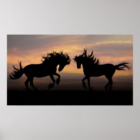 Wild Horses Silhouette Poster (Voorkant)