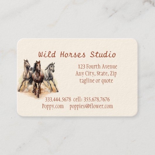 Wild Horses Studio Custom Visitekaartje (Voorkant)